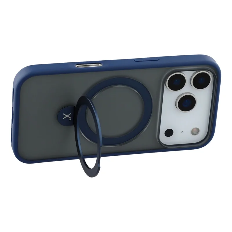 X-LEVEL For iPhone 17 Pro Max Case Metal Kickstand TPU PC Phone Back Cover - Blue