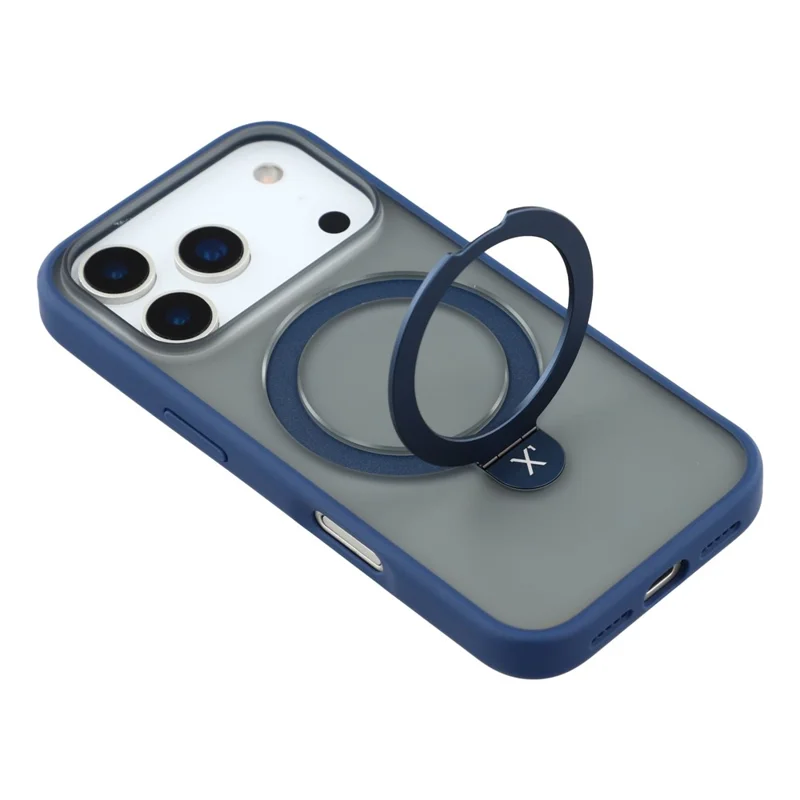 X-LEVEL For iPhone 17 Pro Max Case Metal Kickstand TPU PC Phone Back Cover - Blue