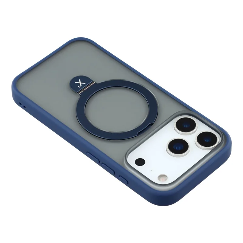 X-LEVEL For iPhone 17 Pro Max Case Metal Kickstand TPU PC Phone Back Cover - Blue