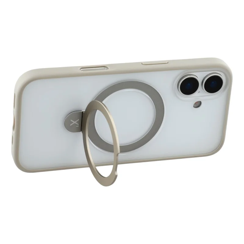 Funda para iPhone 17 X-LEVEL con soporte metálico, cubierta posterior de TPU y PC - Gris