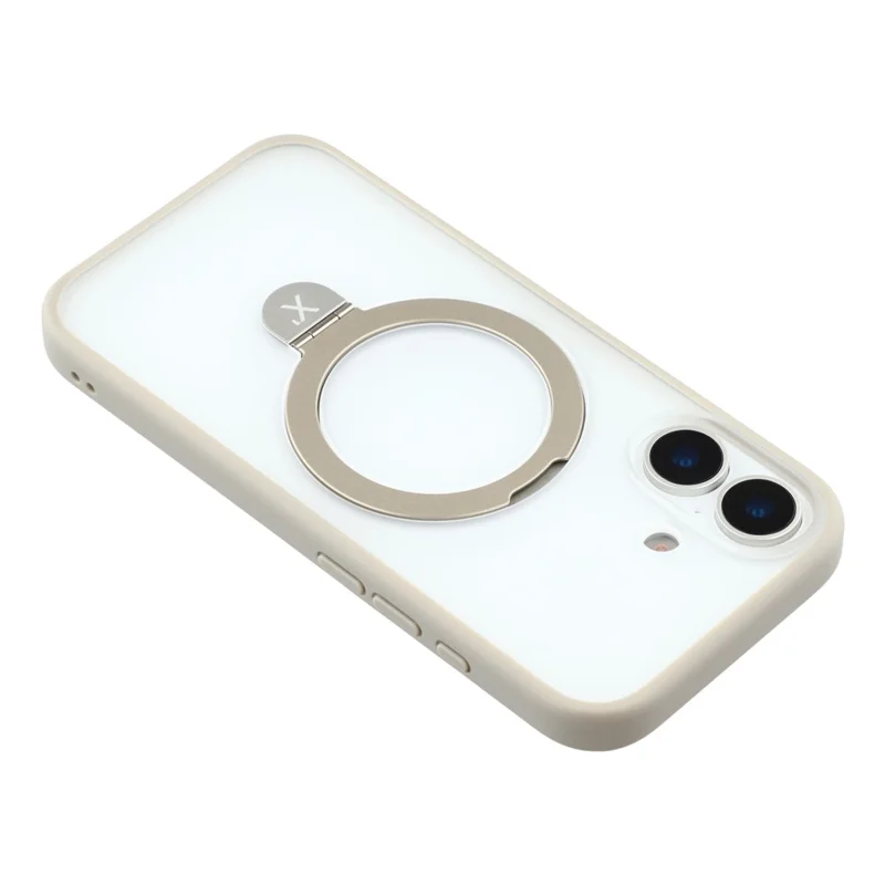 Funda para iPhone 17 X-LEVEL con soporte metálico, cubierta posterior de TPU y PC - Gris