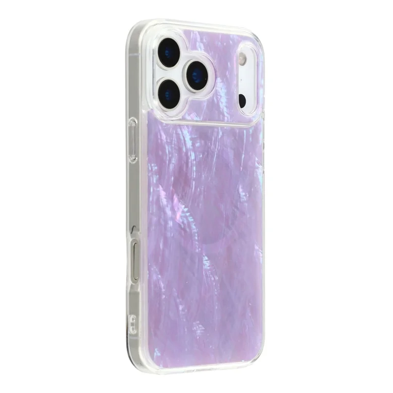 JAUCASE For iPhone 17 Pro Max Magnetic Case Natural Seashell Design TPU Phone Back Cover - Gradient Purple