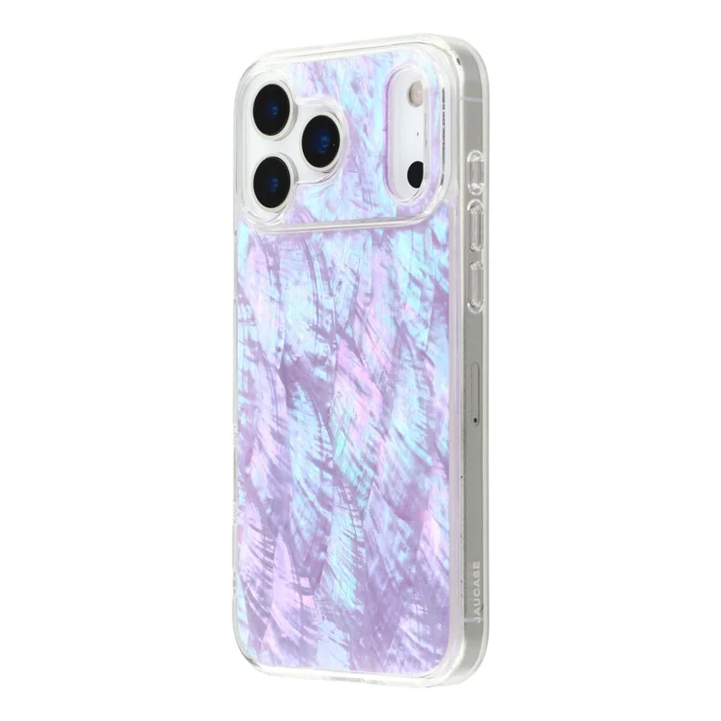 JAUCASE For iPhone 17 Pro Max Magnetic Case Natural Seashell Design TPU Phone Back Cover - Gradient Purple
