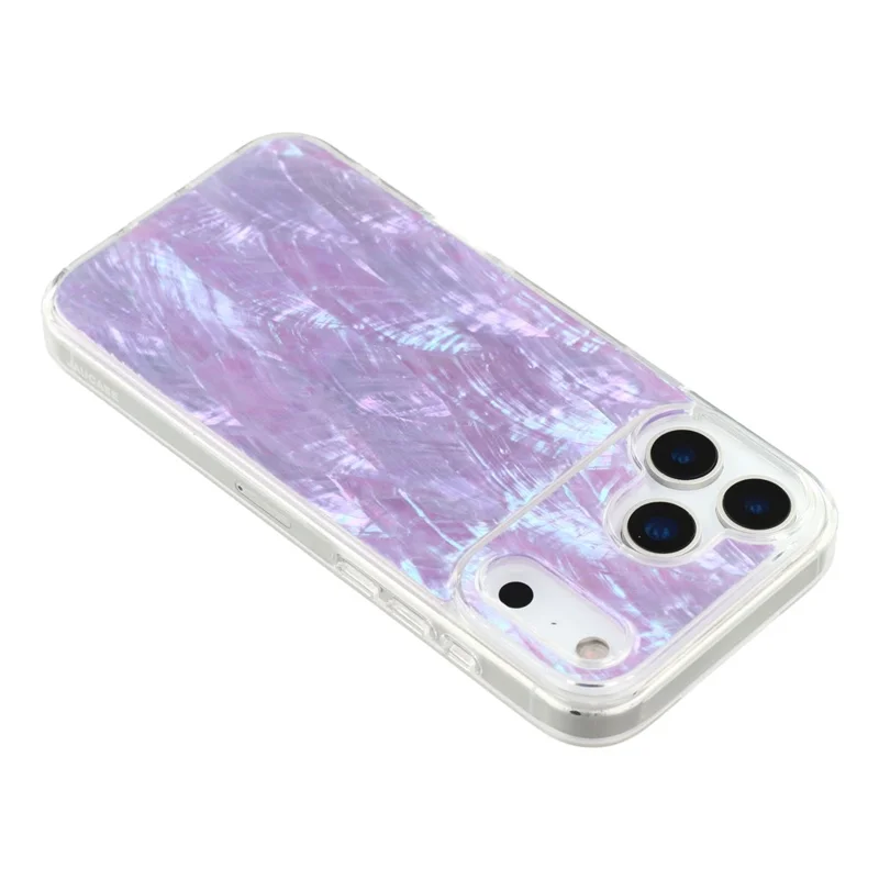 JAUCASE For iPhone 17 Pro Max Magnetic Case Natural Seashell Design TPU Phone Back Cover - Gradient Purple