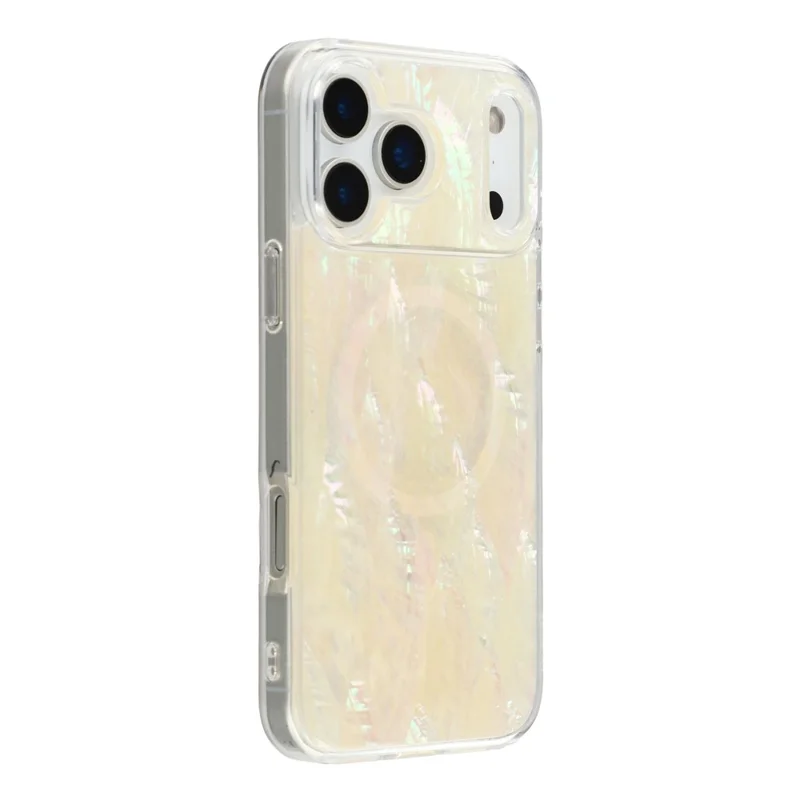 JAUCASE Pour iPhone 17 Pro Étui Magnétique Conception de Coquillage Naturel Couverture Arrière de Téléphone TPU - Couleur Coquillage