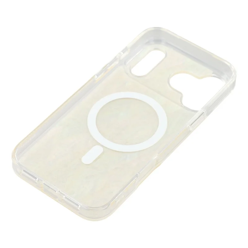 JAUCASE Pour iPhone 17 Pro Étui Magnétique Conception de Coquillage Naturel Couverture Arrière de Téléphone TPU - Couleur Coquillage