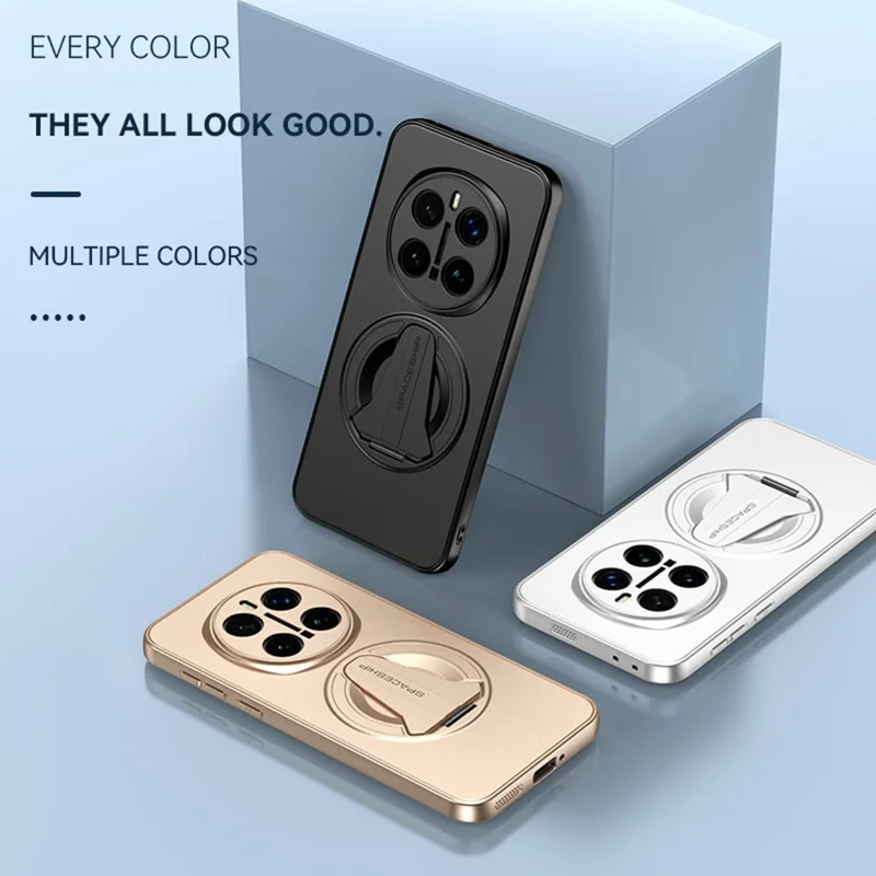 For Honor Magic7 Pro 5G Magnetic Case Hidden Kickstand Skin-Feel Matte PC TPU Phone Back Cover - Black