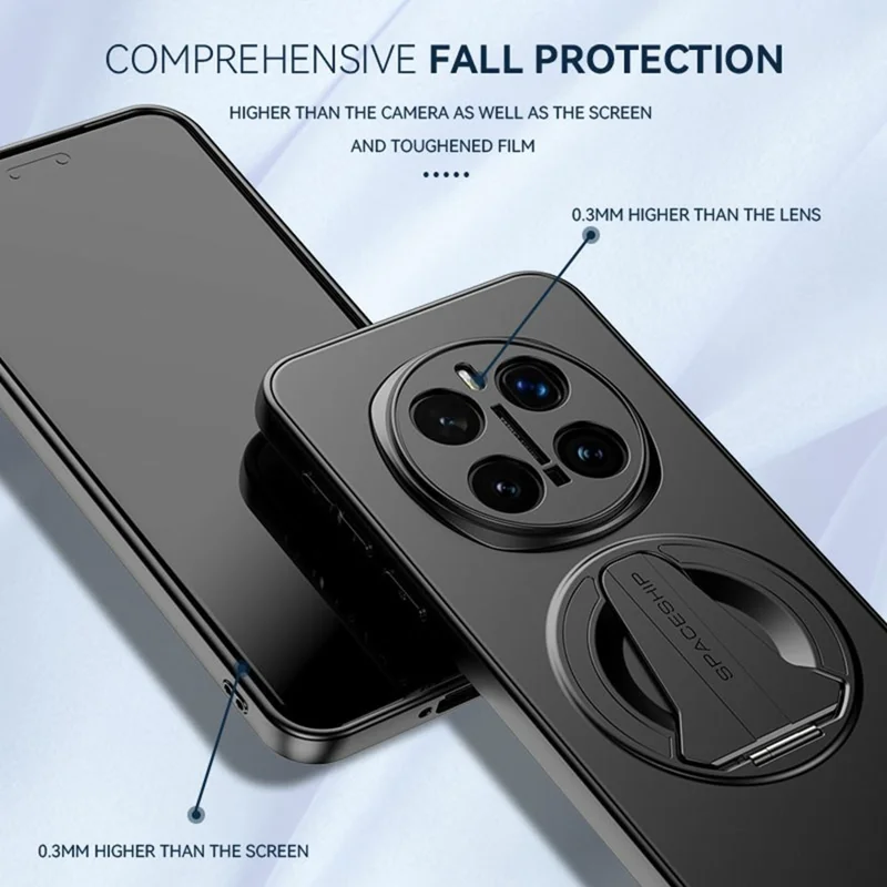 For Honor Magic7 Pro 5G Magnetic Case Hidden Kickstand Skin-Feel Matte PC TPU Phone Back Cover - Black