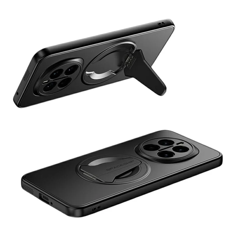 For Honor Magic7 5G Case Compatible with MagSafe Hidden Kickstand Skin-Feel Matte PC TPU Phone Back Cover - Black