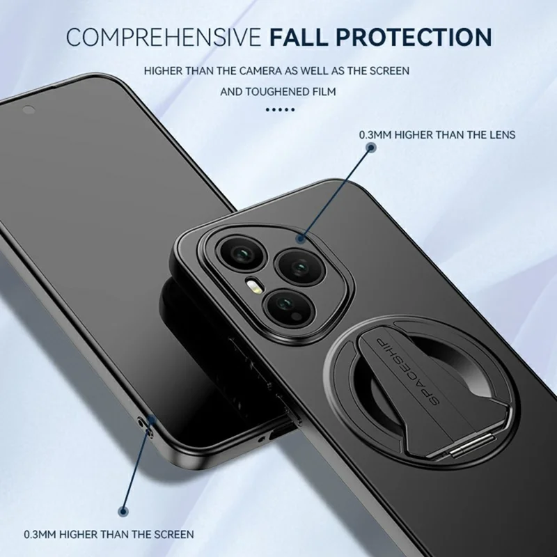 Чехол для телефона For Honor 400 Pro 5G (Global) с совместимостью с MagSafe, скрытой подставкой, матовой текстурой из поликарбоната и ТПУ - серебристый