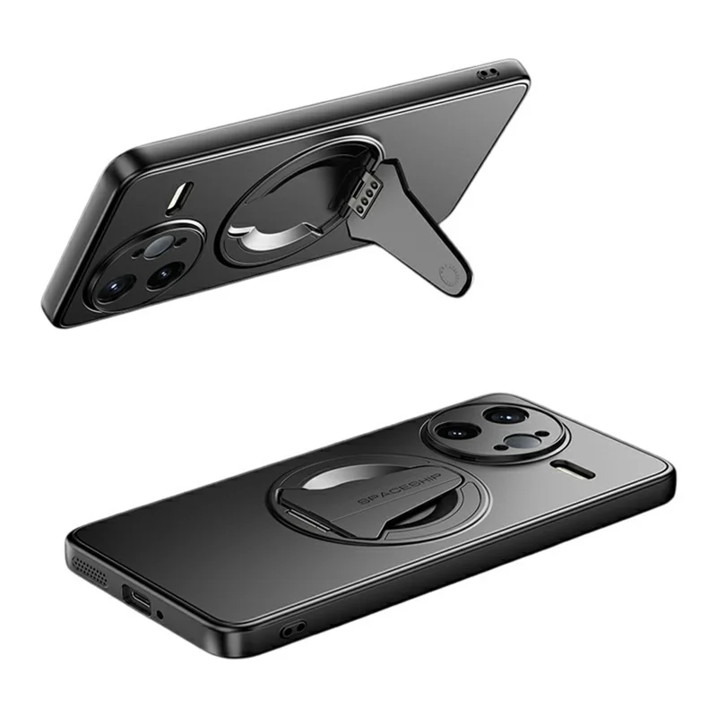 Étui compatible pour Xiaomi Poco F7 Ultra 5G / Redmi K80 Pro 5G avec support dissimulé, sensation de peau, coque arrière en PC mat TPU - Noir