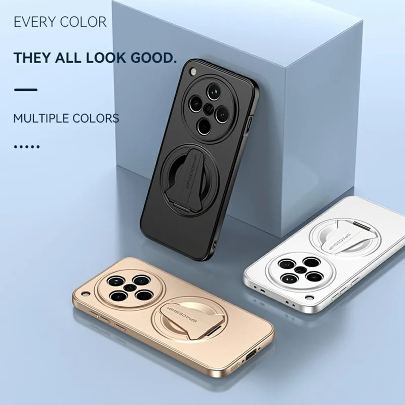 Capa para Oppo Find X8 5G Compatível com MagSafe com Suporte Oculto, Capa Traseira de Telefone de PC TPU com Sensação de Pele Fosca - Preto