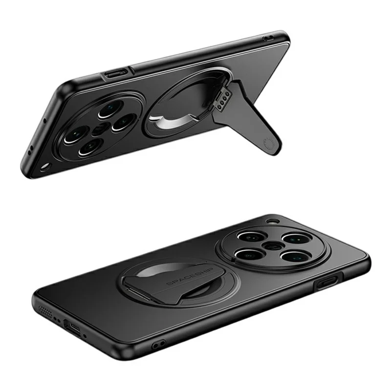 Oppo Find X8 Pro 5G Hülle Kompatibel mit MagSafe Versteckter Ständer Hautgefühl Matte PC TPU Handy Rückseite Abdeckung - Schwarz