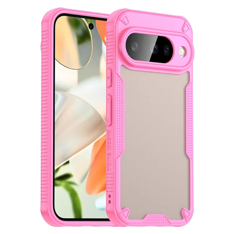 For Google Pixel 10 Case PC + TPU Semi-Transparent Frosted Finish Protective Phone Cover - Pink