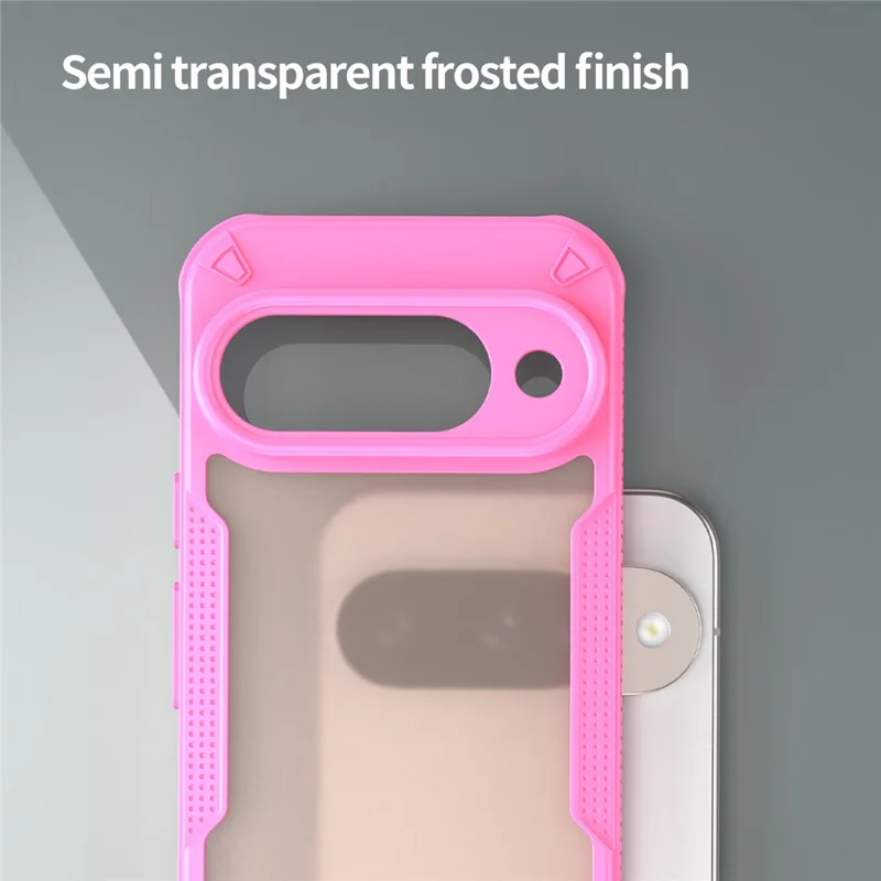 For Google Pixel 10 Case PC + TPU Semi-Transparent Frosted Finish Protective Phone Cover - Pink