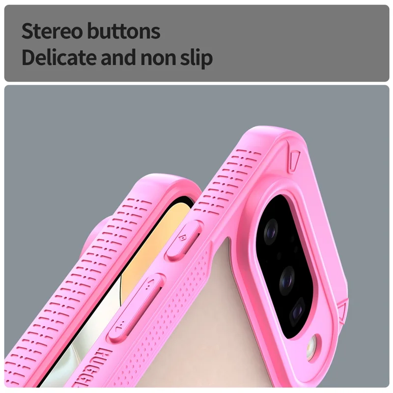 For Google Pixel 10 Case PC + TPU Semi-Transparent Frosted Finish Protective Phone Cover - Pink