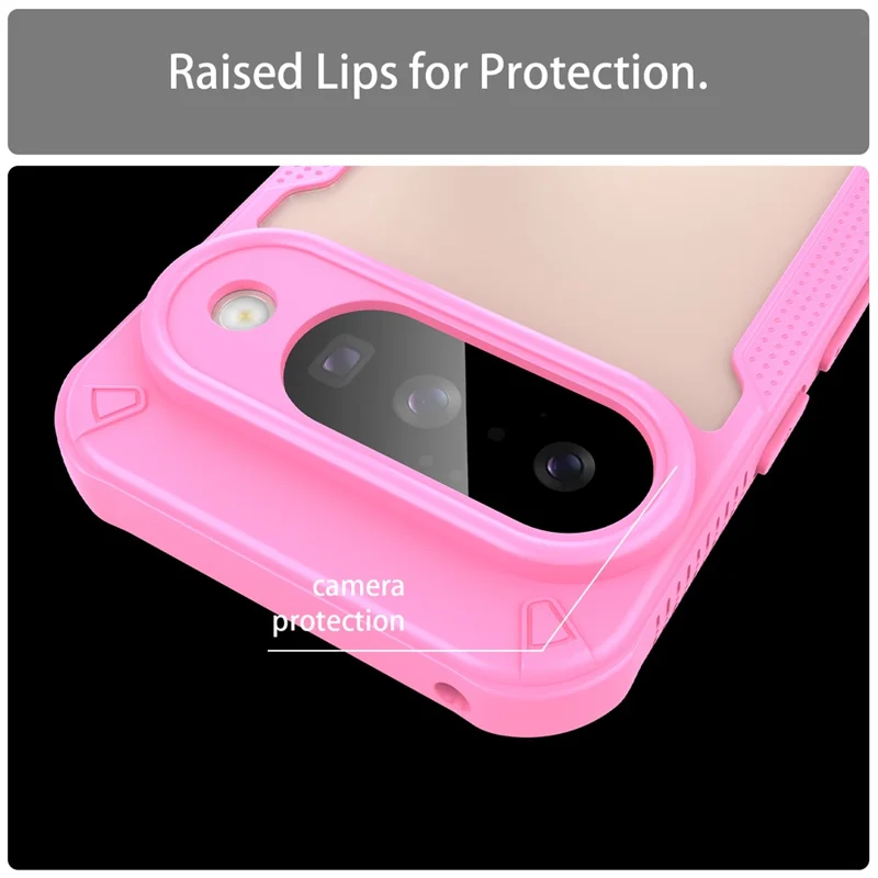 For Google Pixel 10 Case PC + TPU Semi-Transparent Frosted Finish Protective Phone Cover - Pink