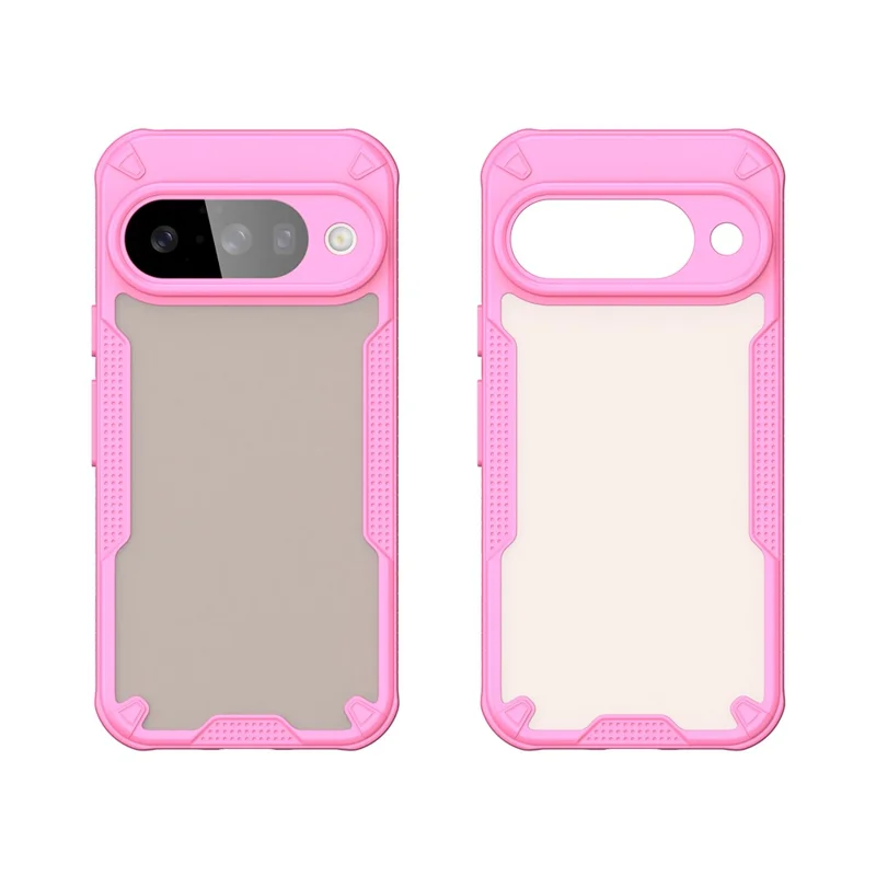 For Google Pixel 10 Case PC + TPU Semi-Transparent Frosted Finish Protective Phone Cover - Pink