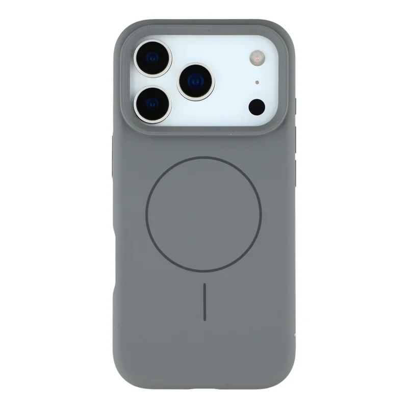 For iPhone 17 Pro Max Case Compatible with MagSafe Liquid Silicone + PC Phone Cover with Camera Touch Control Button - Dark Grey
