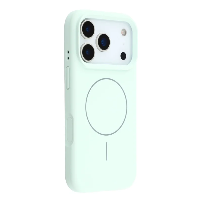 For iPhone 17 Pro Max Case Compatible with MagSafe Liquid Silicone + PC Phone Cover with Camera Touch Control Button - Light Green