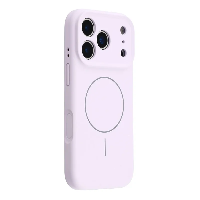 For iPhone 17 Pro Max Case Compatible with MagSafe Liquid Silicone + PC Phone Cover with Camera Touch Control Button - Light Purple