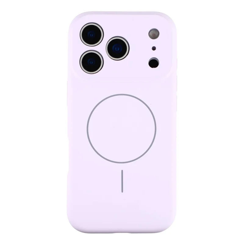 For iPhone 17 Pro Max Case Compatible with MagSafe Liquid Silicone + PC Phone Cover with Camera Touch Control Button - Light Purple