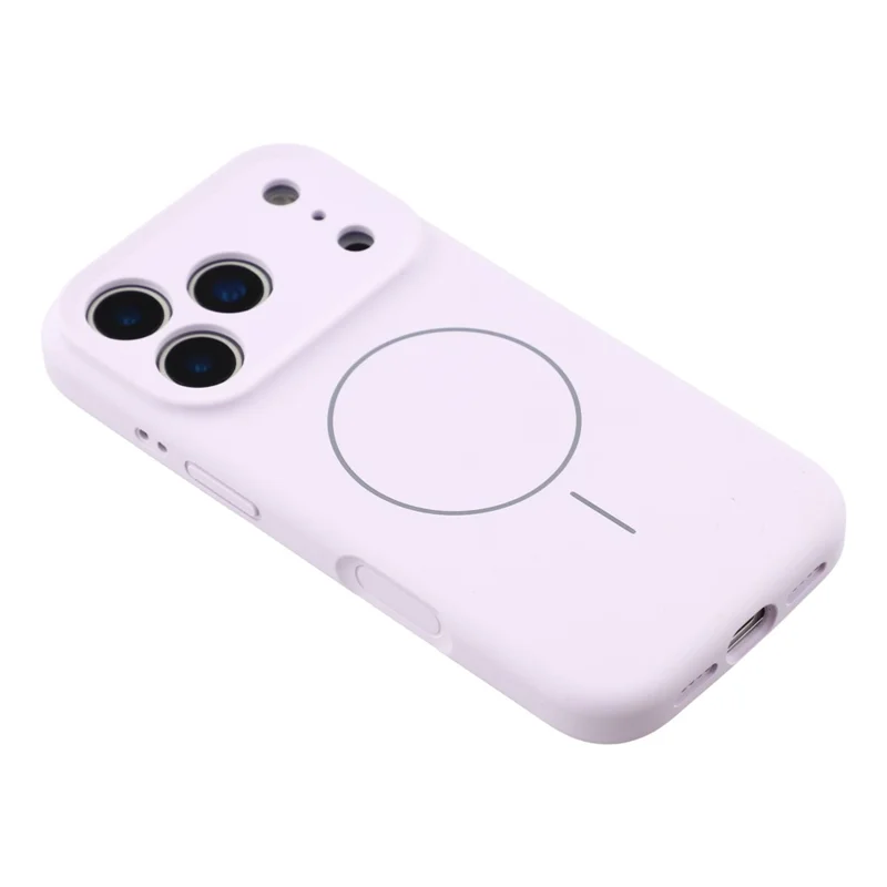For iPhone 17 Pro Max Case Compatible with MagSafe Liquid Silicone + PC Phone Cover with Camera Touch Control Button - Light Purple
