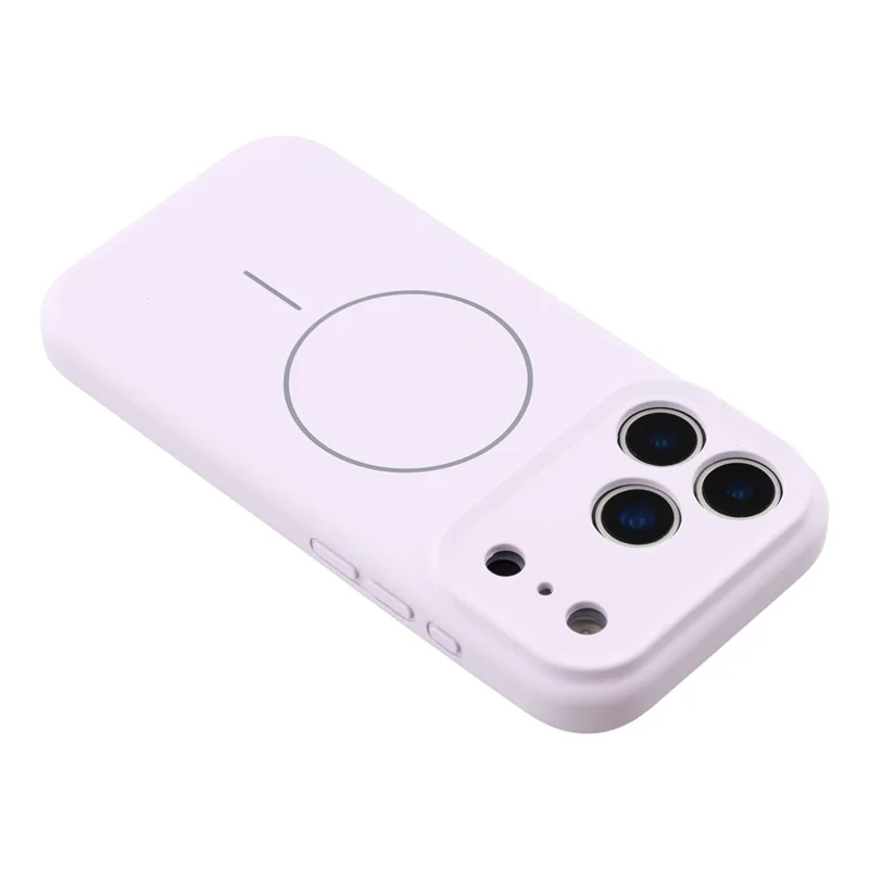 For iPhone 17 Pro Max Case Compatible with MagSafe Liquid Silicone + PC Phone Cover with Camera Touch Control Button - Light Purple
