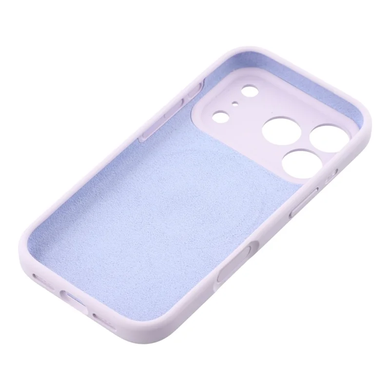 For iPhone 17 Pro Max Case Compatible with MagSafe Liquid Silicone + PC Phone Cover with Camera Touch Control Button - Light Purple