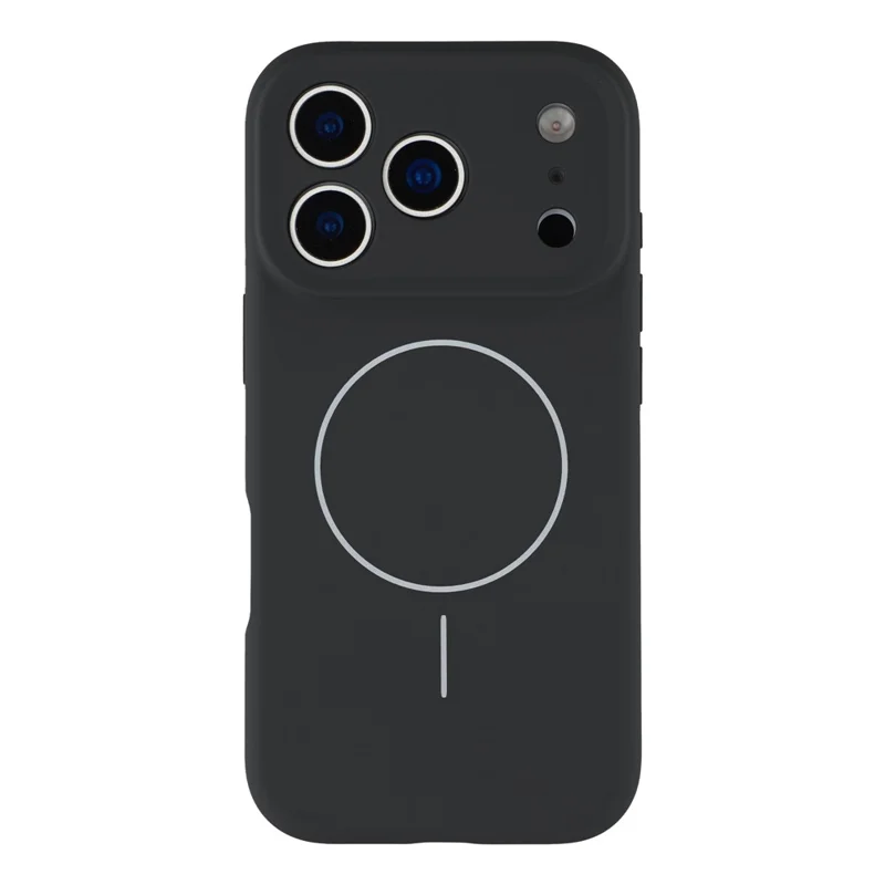 For iPhone 17 Pro Max Case Compatible with MagSafe Liquid Silicone + PC Phone Cover with Camera Touch Control Button - Black