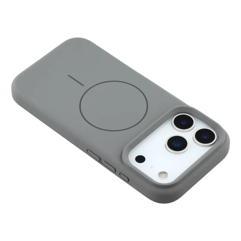 For iPhone 17 Pro Case Compatible with MagSafe Liquid Silicone + PC Phone Cover with Camera Touch Control Button - Dark Grey