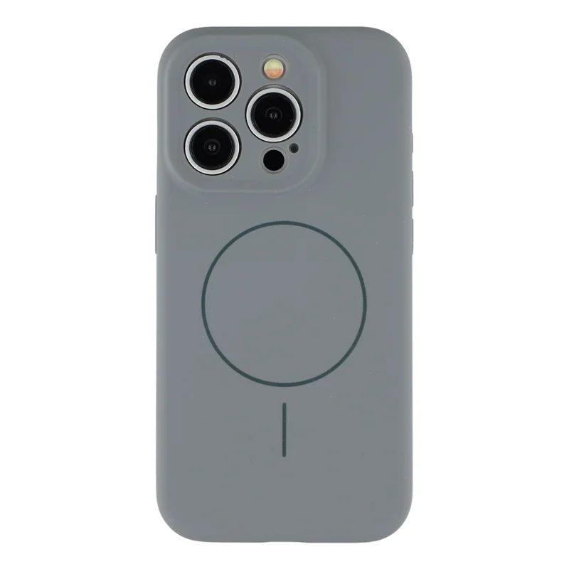 Funda para iPhone 12 Pro Max compatible con MagSafe Soft Skin-Touch Silicona líquida + Cubierta de teléfono de PC - Gris oscuro