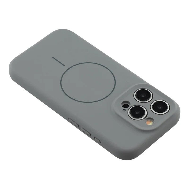 Funda para iPhone 12 Pro Max compatible con MagSafe Soft Skin-Touch Silicona líquida + Cubierta de teléfono de PC - Gris oscuro