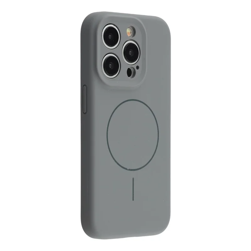 For iPhone 12 Pro Case Compatible with MagSafe Soft Skin-Touch Liquid Silicone + PC Phone Cover - Dark Grey