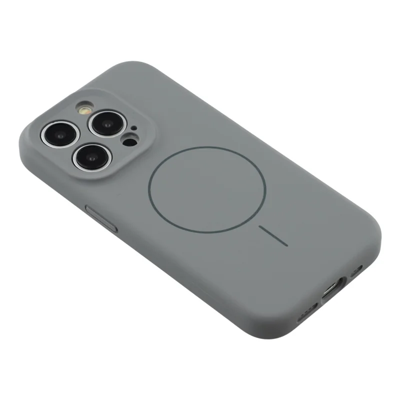 For iPhone 12 Pro Case Compatible with MagSafe Soft Skin-Touch Liquid Silicone + PC Phone Cover - Dark Grey