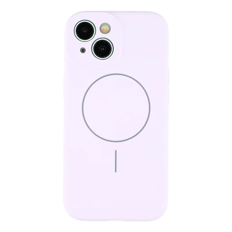 For iPhone 14 Case Compatible with MagSafe Soft Skin-Touch Liquid Silicone + PC Phone Cover - Light Purple