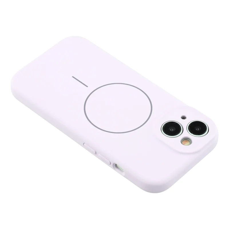 For iPhone 14 Case Compatible with MagSafe Soft Skin-Touch Liquid Silicone + PC Phone Cover - Light Purple