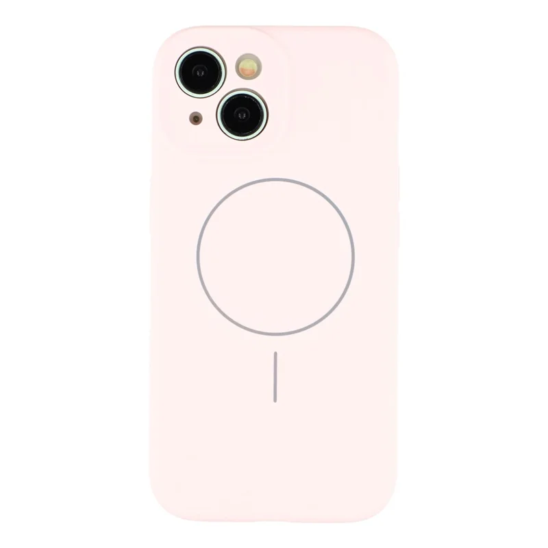 For iPhone 14 Case Compatible with MagSafe Soft Skin-Touch Liquid Silicone + PC Phone Cover - Pink