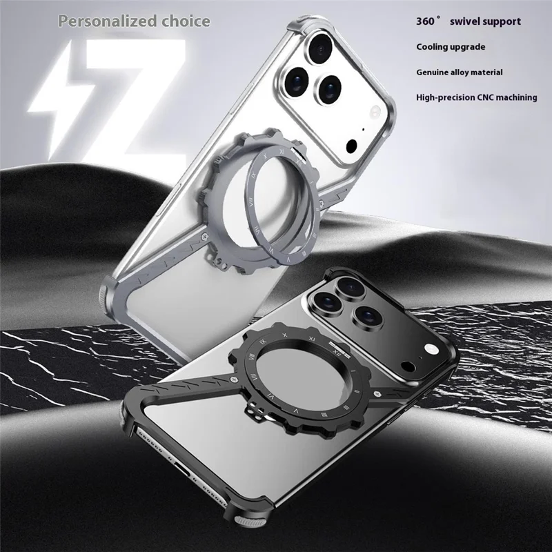 For iPhone 17 Pro Max Kickstand Case Compatible with MagSafe Z Shape Bumper Phone Cover - Black