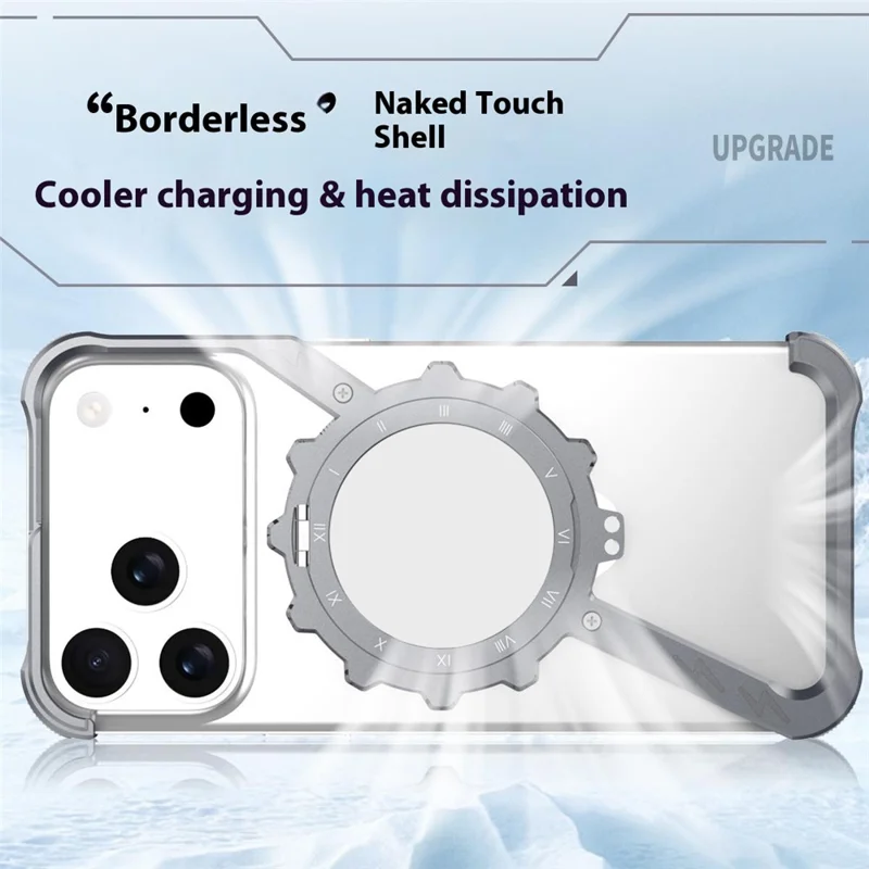 For iPhone 17 Pro Kickstand Case Compatible with MagSafe Z Shape Bumper Phone Cover - Silver
