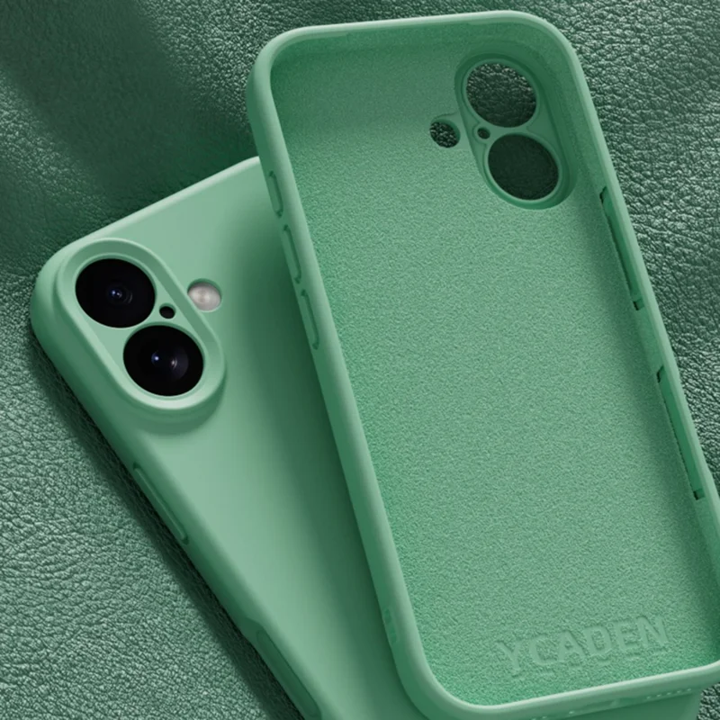 YCADEN For iPhone 17 Case Precise Cutouts TPU Phone Back Cover - Grass Green