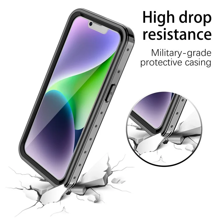 REDPEPPER PRO Series per iPhone 14 Plus IP68 Resistente all'acqua Antiurto Custodia Trasparente per Telefono Protezione Completa Cover per Smartphone
