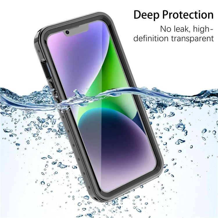 REDPEPPER PRO Series per iPhone 14 Plus IP68 Resistente all'acqua Antiurto Custodia Trasparente per Telefono Protezione Completa Cover per Smartphone