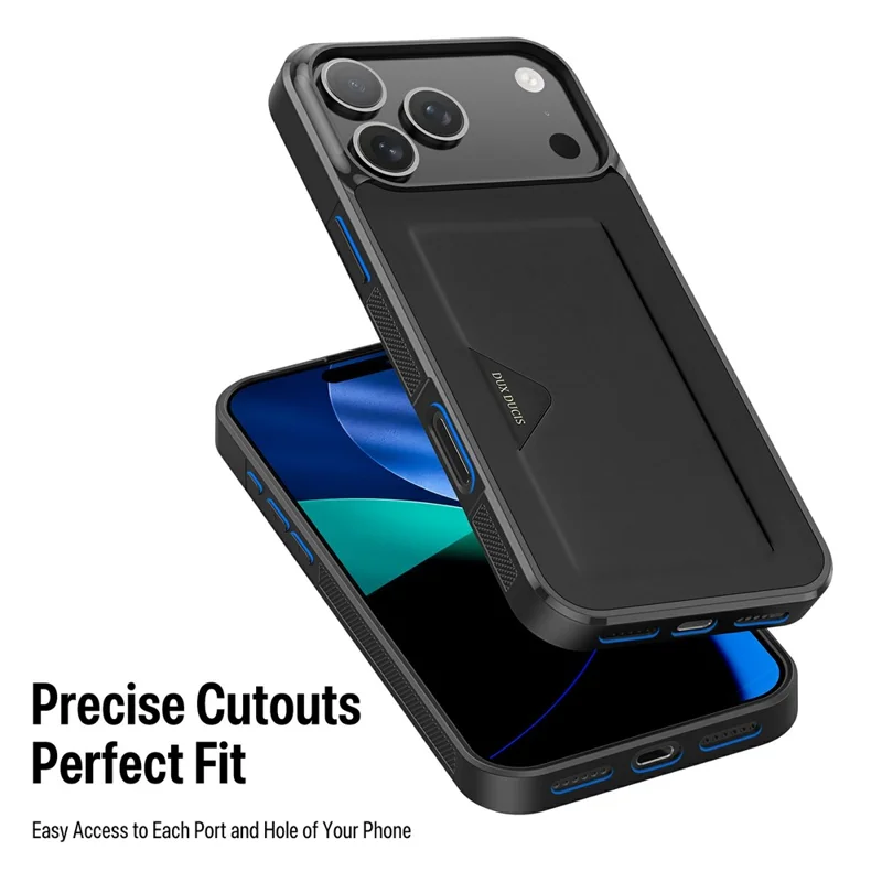 DUX DUCIS Pocard Series For iPhone 17 Pro Max Case Card Holder Leather + PC + TPU Phone Cover