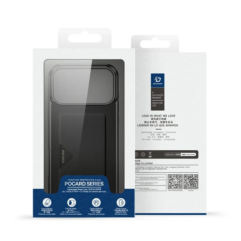 DUX DUCIS Pocard Series For iPhone 17 Pro Max Case Card Holder Leather + PC + TPU Phone Cover