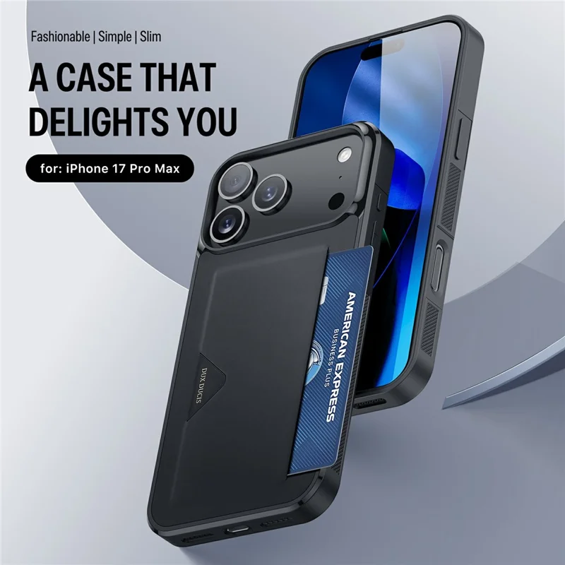 DUX DUCIS Pocard Series For iPhone 17 Pro Max Case Card Holder Leather + PC + TPU Phone Cover