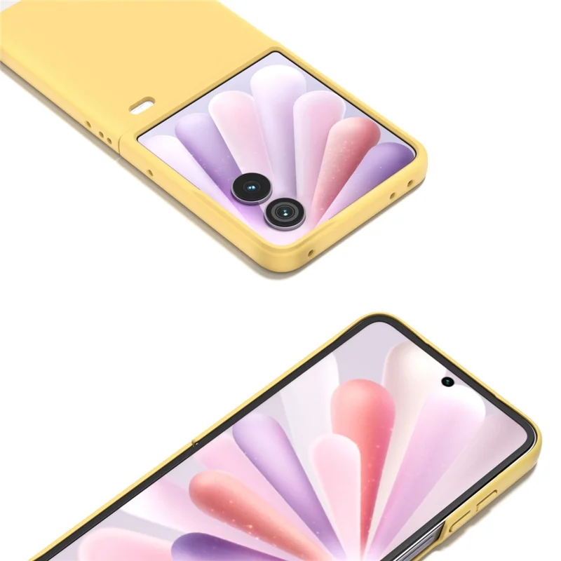 Para Honra Magia V Flip 2 Case Skin-Touch Textura Rígida PC Dobrável Capa de Telefone - Amarelo