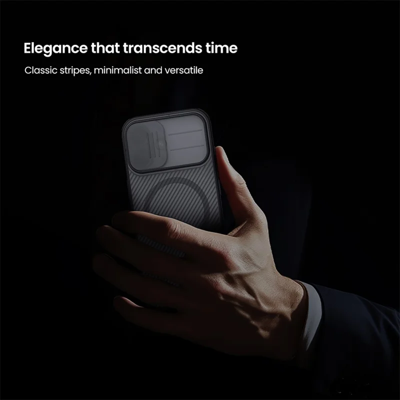 NILLKIN Camshield Pro Magnetic Series For iPhone 17 Case TPU + PC Clear Black Phone Cover with Camera Slider