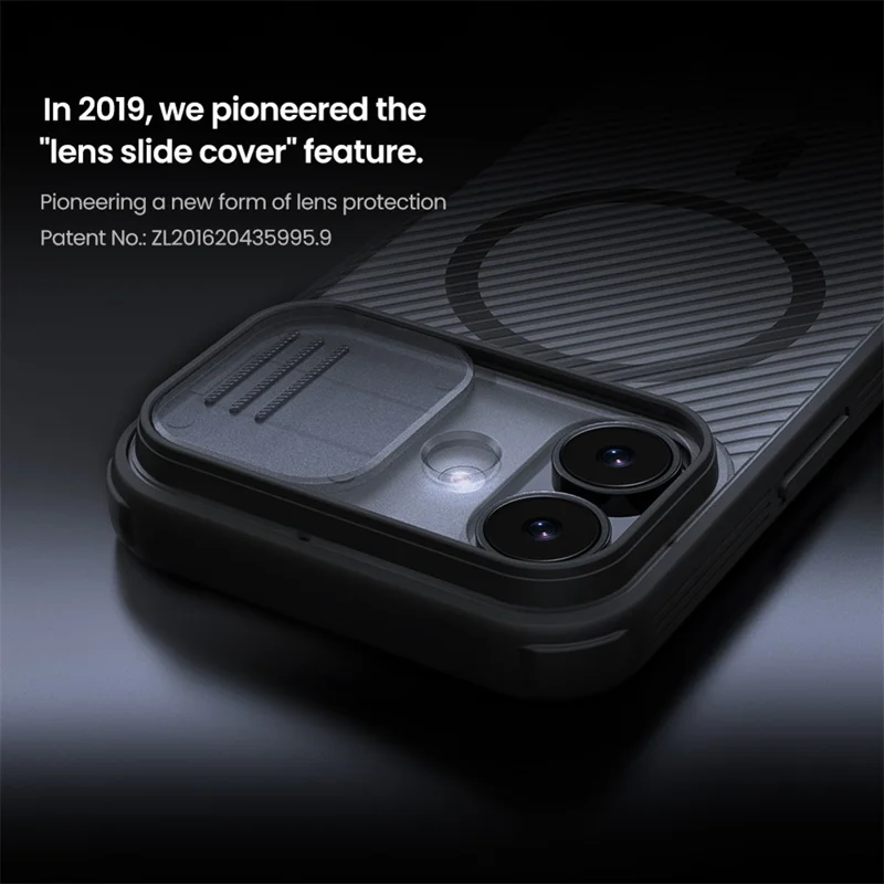 NILLKIN Camshield Pro Magnetic Series For iPhone 17 Case TPU + PC Clear Black Phone Cover with Camera Slider