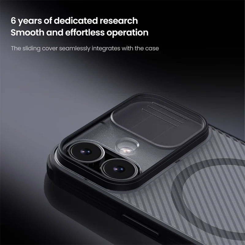 NILLKIN Camshield Pro Magnetic Series For iPhone 17 Case TPU + PC Clear Black Phone Cover with Camera Slider